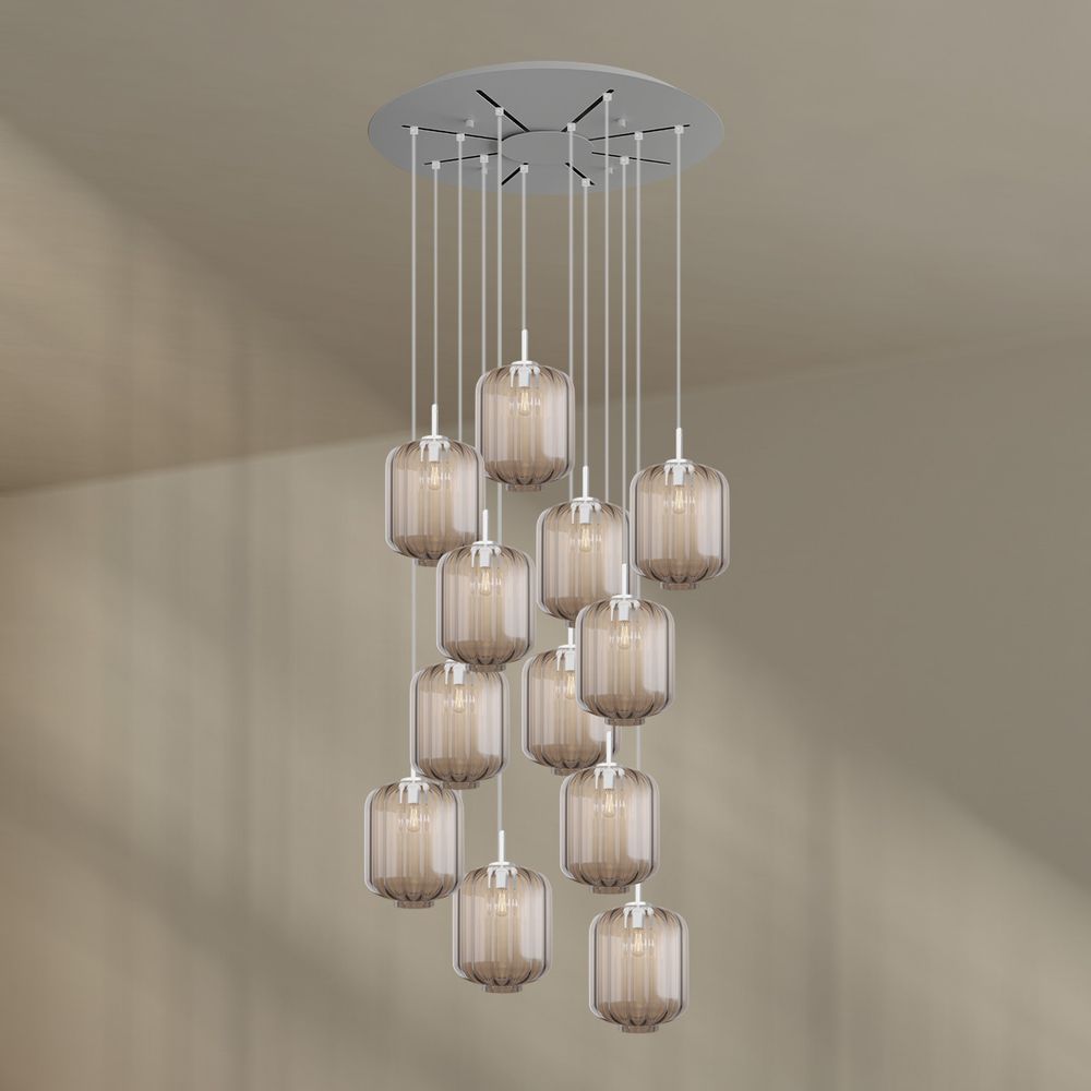 s.luce Velo 12-lichts galerielamp Ø 80cm kap Ø 20cm