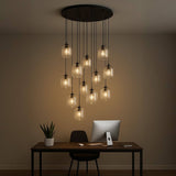 s.luce Velo 12-flammige Galerieleuchte mit elegantem Baldachin, ideal für große Räume und stilvolle Beleuchtung.