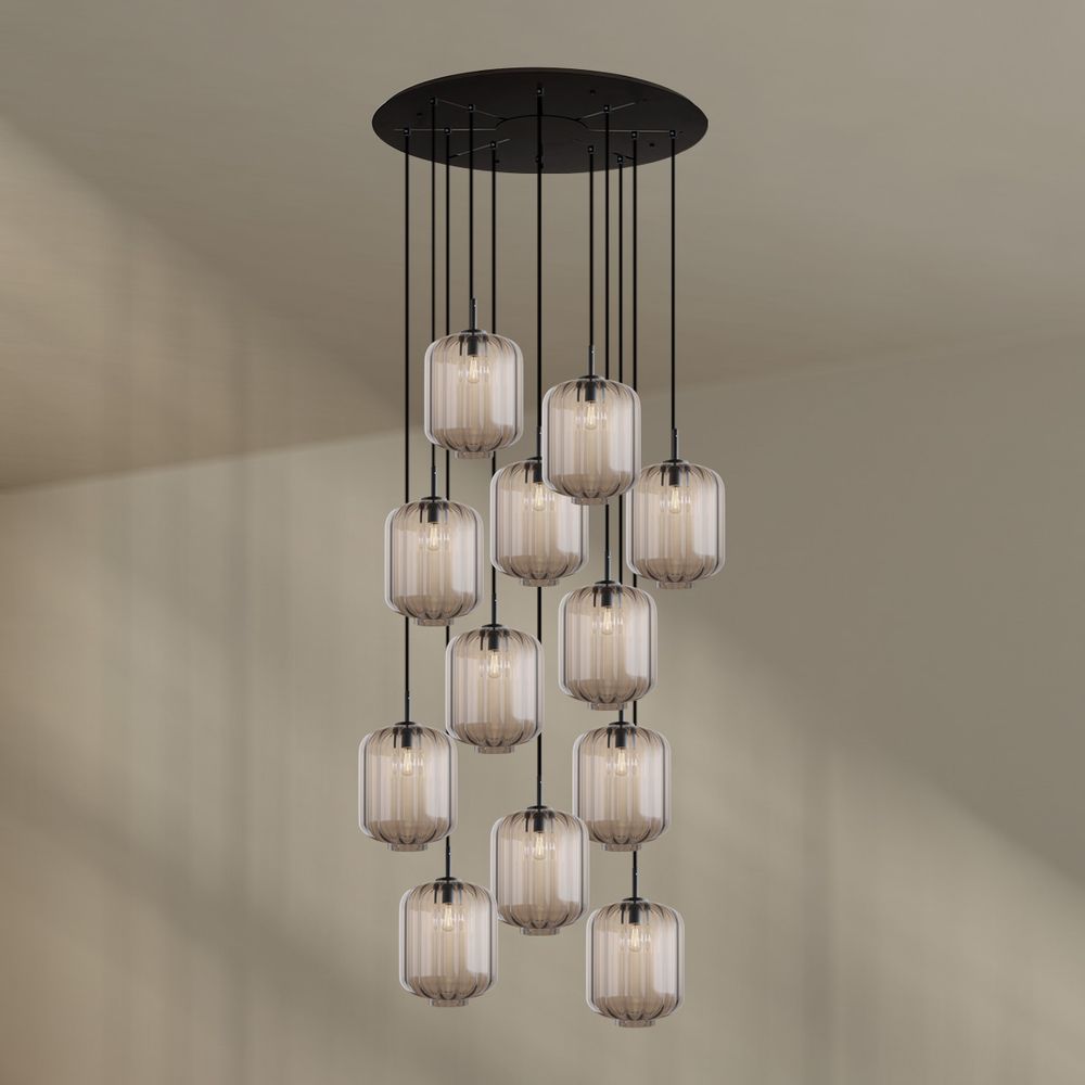 s.luce Velo galerie hanglamp 12-lichts Ø 80cm Ø 25cm