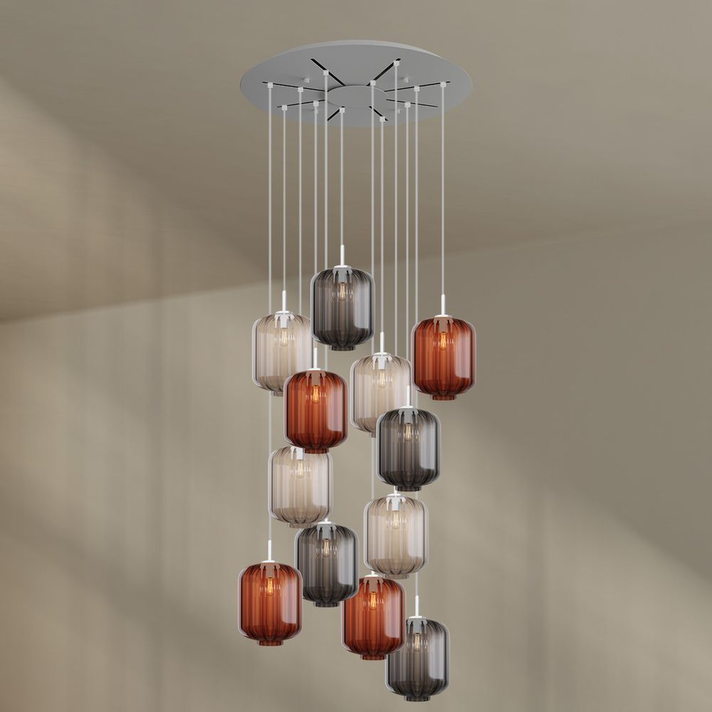 s.luce Velo galerie hanglamp 12-lichts Ø 80cm Ø 25cm