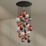 s.luce Velo gallery lampada a 20 luci Ø 120cm Ø 18/20/25cm
