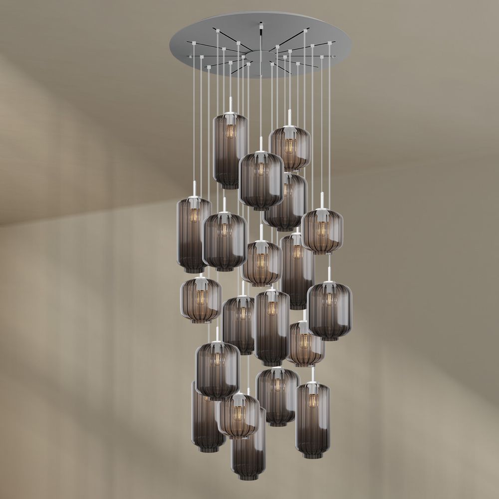 s.luce Velo gallery lampada a 20 luci Ø 120cm Ø 18/20/25cm