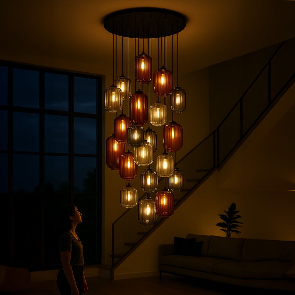 s.luce Velo gallery lampada a 20 luci Ø 120cm Ø 18/20/25cm