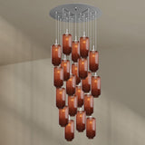 s.luce Velo Galerie-Pendelleuchte 20-flammig Ø 120cm Ø 18cm mit eleganten pendelnden Glasleuchten.