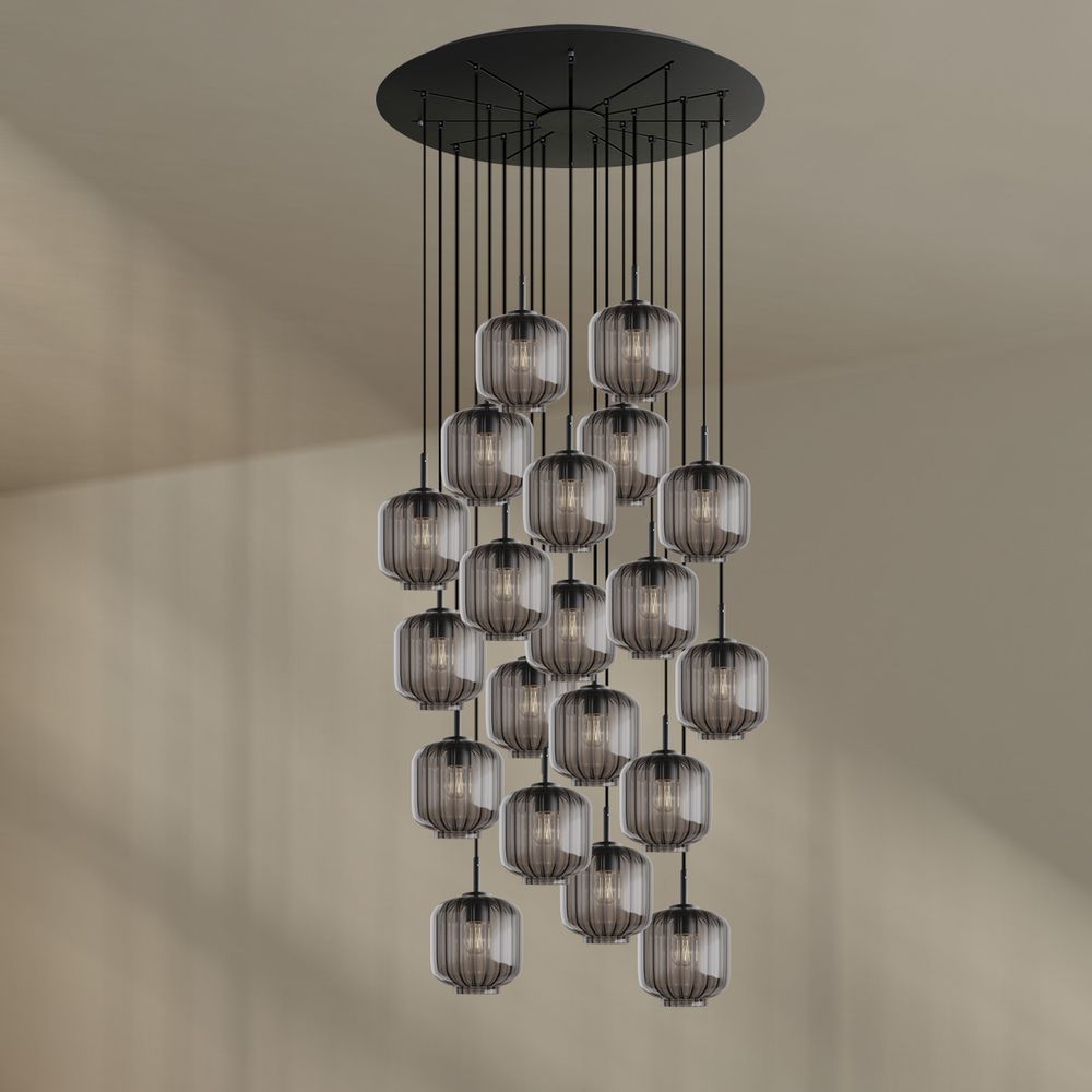 s.luce Velo galerielamp 20-lichts Ø 120cm baldakijn Ø 20cm
