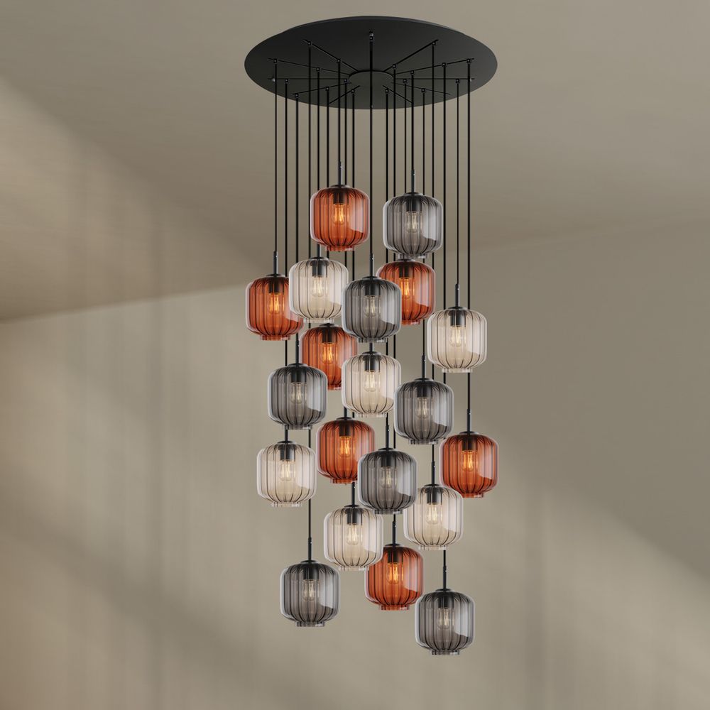 s.luce Velo galerielamp 20-lichts Ø 120cm baldakijn Ø 20cm