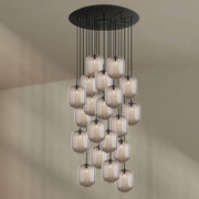 s.luce Velo 20-flammige Galerieleuchte Ø 120cm Ø 25cm mit eleganten Pendelleuchten.