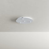 s.luce Velo Baldachin in Weiß, 40 cm Durchmesser für 3-flammige Galerieleuchte, modern und elegant.