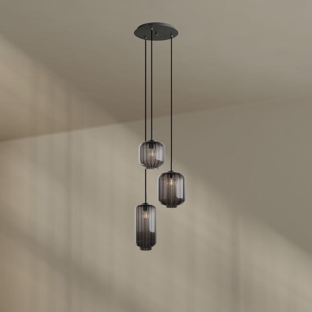 s.luce Velo galerielamp 3-lichts Ø 40cm baldakijn Ø 18/20/25cm