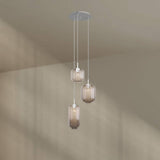s.luce Velo 3-flammige Galerieleuchte mit eleganten, mundgeblasenen Glaspendelleuchten in stilvollem Design.