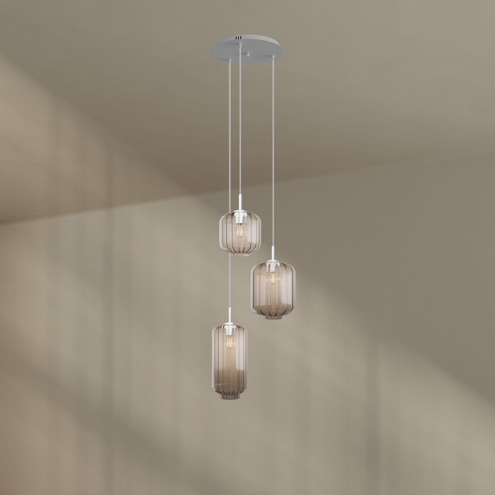 s.luce Velo galerielamp 3-lichts Ø 40cm baldakijn Ø 18/20/25cm