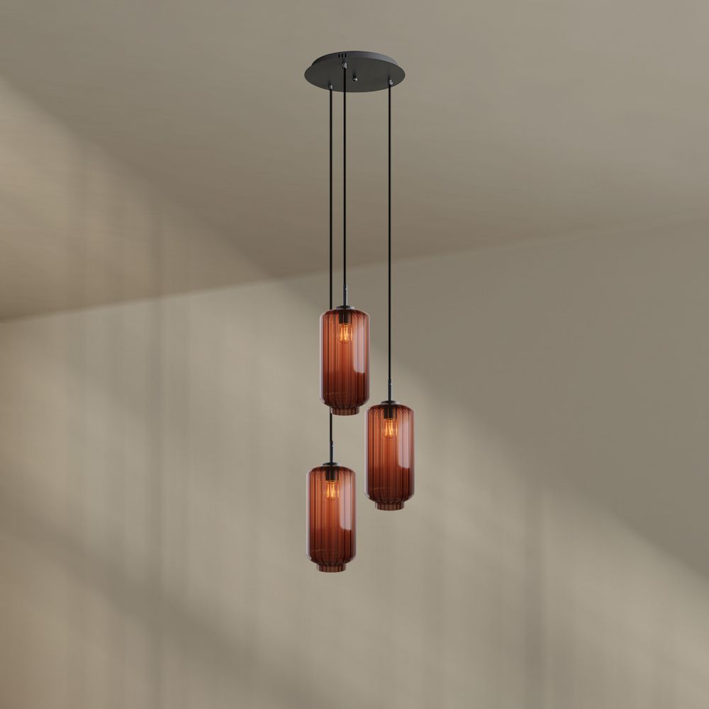 s.luce Velo gallerilampe 3-lys Ø 40cm baldakin Ø 18cm