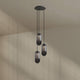 s.luce Velo Galerielampe 3-flammig Ø 40cm Baldachin Ø 18cm - Design mit drei mundgeblasenen Glaspendelleuchten.
