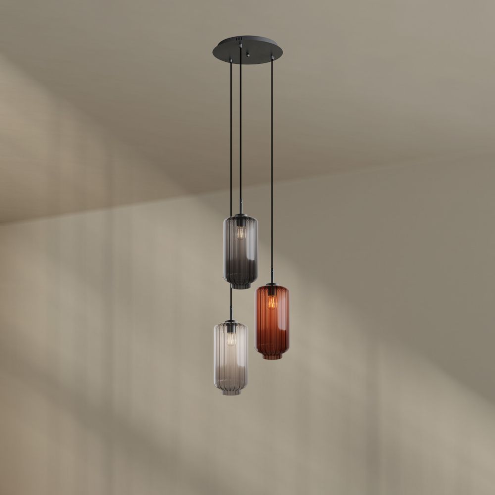 s.luce Velo gallerilampe 3-lys Ø 40cm baldakin Ø 18cm