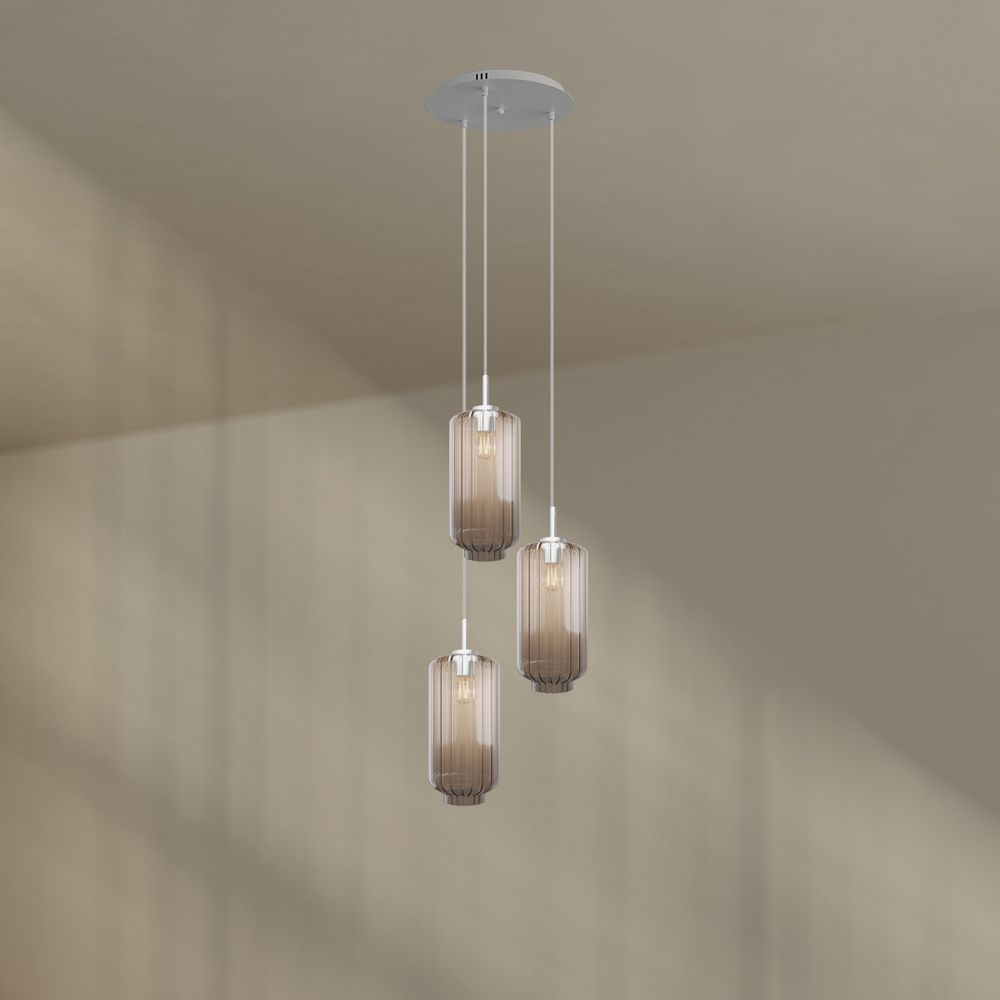 s.luce Velo gallerilampe 3-lys Ø 40cm baldakin Ø 18cm