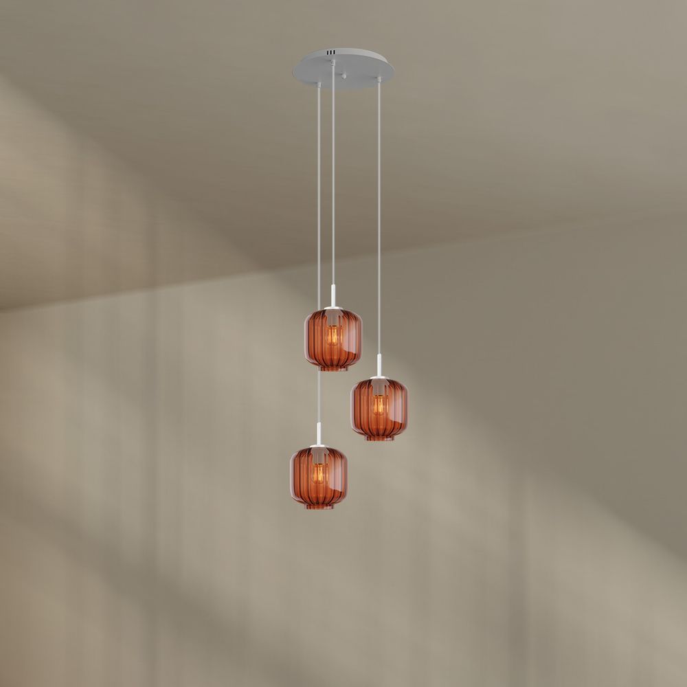 s.luce Velo 3-lichts galerielamp Ø 40cm Baldakijn Ø 20cm