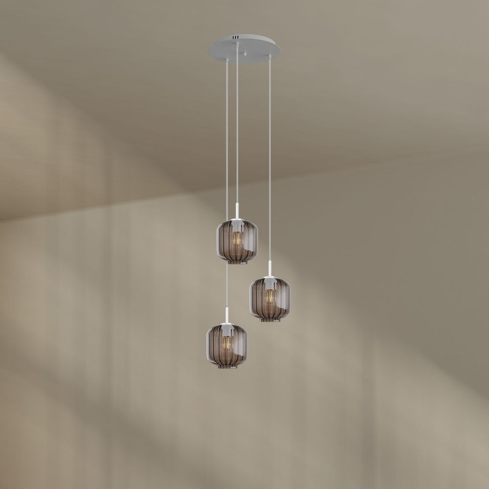 s.luce Velo 3-lichts galerielamp Ø 40cm Baldakijn Ø 20cm