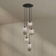 s.luce Velo Galerielampe 5-flammig Ø 60cm Baldachin Ø 18/20/25cm mit eleganten Glaspendeln.