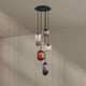 s.luce Velo Galerielampe 5-flammig Ø 60cm Baldachin Ø 18/20/25cm mit eleganten Glaspendeln
