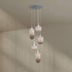 s.luce Velo Galerielampe 5-flammig Ø 60cm Baldachin Ø 18/20/25cm mit Glaspendeln