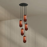 s.luce Velo gallery light a 5 fiamme Ø 60cm baldacchino Ø 18cm