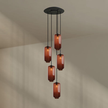 s.luce Lampa galeryjna Velo 5-płomienna Ø 60 cm daszek Ø 18 cm