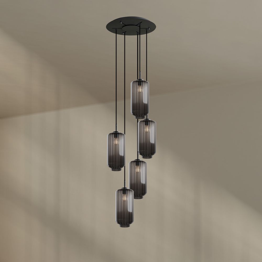 s.luce Velo gallery light a 5 fiamme Ø 60cm baldacchino Ø 18cm