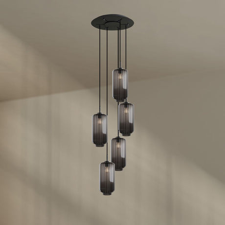 s.luce Lampa galeryjna Velo 5-płomienna Ø 60 cm daszek Ø 18 cm