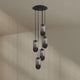 s.luce Velo Galerieleuchte 5-flammig Ø 60cm Baldachin Ø 18cm mit eleganten Glaspendeln von s.luce.