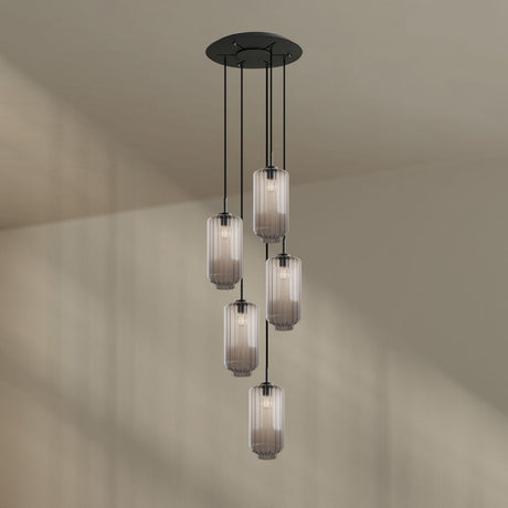 s.luce Lampa galeryjna Velo 5-płomienna Ø 60 cm daszek Ø 18 cm
