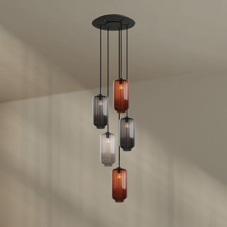 s.luce Lampa galeryjna Velo 5-płomienna Ø 60 cm daszek Ø 18 cm