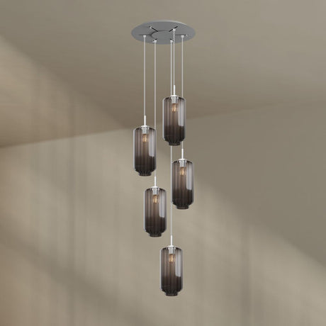 s.luce Lampa galeryjna Velo 5-płomienna Ø 60 cm daszek Ø 18 cm