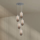 s.luce Velo gallery light a 5 fiamme Ø 60cm baldacchino Ø 18cm