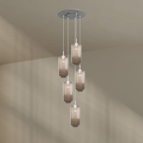 s.luce Lampa galeryjna Velo 5-płomienna Ø 60 cm daszek Ø 18 cm