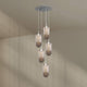 s.luce Velo Galerieleuchte 5-flammig Ø 60cm Baldachin Ø 18cm mit eleganten Glaspendeln.