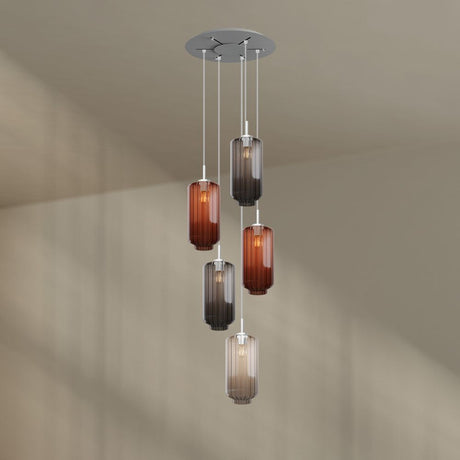 s.luce Lampa galeryjna Velo 5-płomienna Ø 60 cm daszek Ø 18 cm