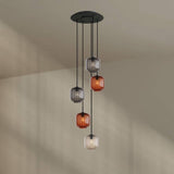 s.luce Velo 5-flammige Galerieleuchte mit edlen Glaspendeln, modernes Design für Wohn- und Objektbereiche
