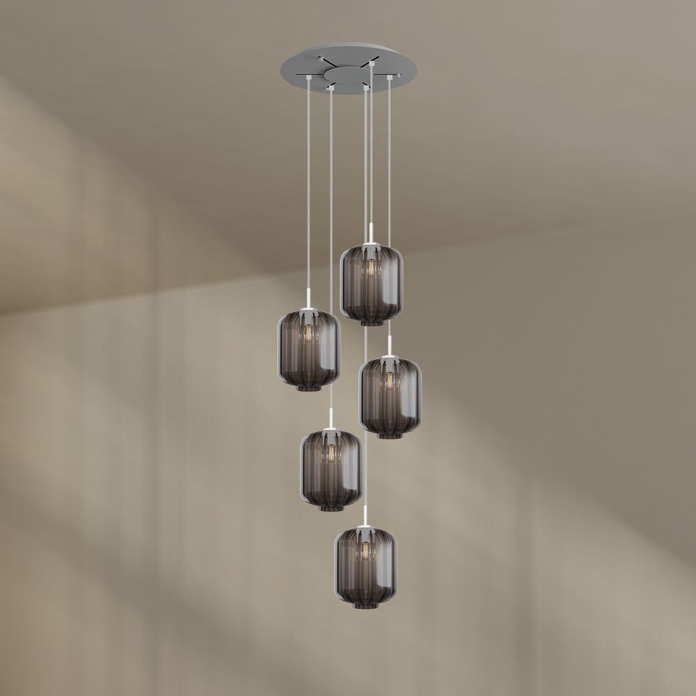 s.luce Velo gallery hanglamp 5-lichts Ø 60cm baldakijn Ø 25cm