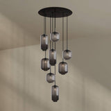 s.luce Velo 8-flammige Galerieleuchte in modernem Design, ideal für hohe Räume und offene Treppenbereiche.