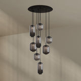 s.luce Velo Galerieleuchte 8-flammig Ø 80cm Baldachin Ø 18/20/25cm mit eleganten Pendelleuchten.