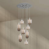 s.luce Velo 8-flammige Galerieleuchte mit mundgeblasenem Glas und Baldachin für stilvolles Lichtdesign.