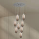 s.luce Velo 8-flammige Galerieleuchte Ø 80cm Baldachin Ø 18cm, stilvolle Pendelleuchte für hohe Räume
