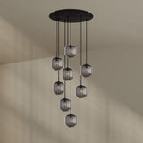 s.luce Velo Galerielampe 8-flammig Ø 80cm Baldachin Ø 20cm mit eleganten Pendelleuchten.