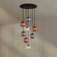 s.luce Velo Galerielampe 8-flammig Ø 80cm Baldachin Ø 20cm mit eleganten hängenden Leuchten