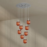 s.luce Velo Galerielampe 8-flammig Ø 80cm Baldachin Ø 20cm elegante Deckenleuchte mit mundgeblasenem Glas