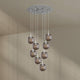 s.luce Velo Galerielampe 8-flammig Ø 80cm Baldachin Ø 20cm mit Pendelleuchten aus Glas