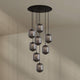s.luce Velo 8-flammige Galerielampe Ø 80cm Baldachin Ø 25cm mit eleganten Pendelleuchten