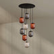 s.luce Velo 8-flammige Galerielampe Ø 80cm Baldachin Ø 25cm – Pendelleuchte mit eleganten Glaskugeln.