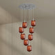 s.luce Velo 8-flammige Galerielampe Ø 80cm Baldachin Ø 25cm mit eleganten Pendelleuchten aus Glas.