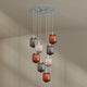 s.luce Velo 8-flammige Galerielampe Ø 80cm Baldachin Ø 25cm mit eleganten hängenden Pendelleuchten.
